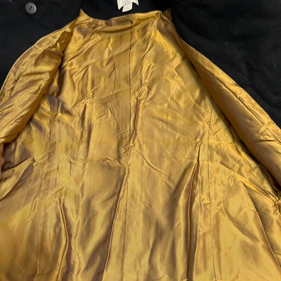 Ann Taylor LOFT Petites 8P Black Wool Blend Peacoat Jacket Gold Buttons Lined - Picture 11 of 11